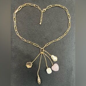 Elegant Gold Toned Charm Necklace
